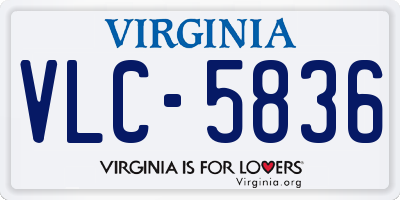 VA license plate VLC5836