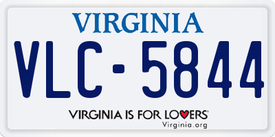 VA license plate VLC5844