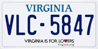 VA license plate VLC5847