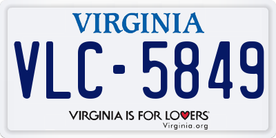 VA license plate VLC5849