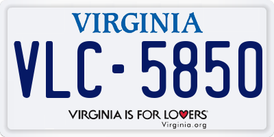 VA license plate VLC5850