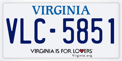 VA license plate VLC5851