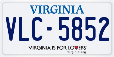 VA license plate VLC5852