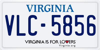 VA license plate VLC5856