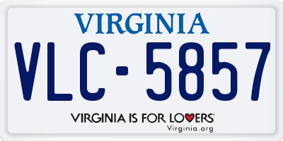 VA license plate VLC5857