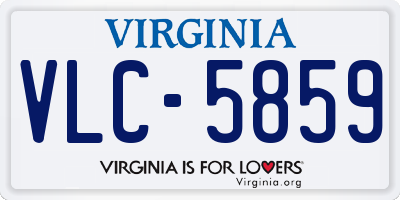 VA license plate VLC5859