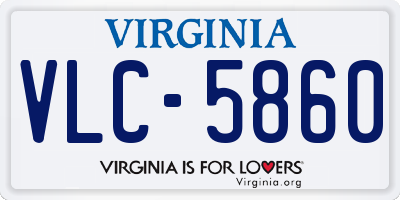 VA license plate VLC5860
