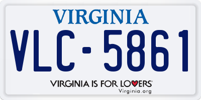 VA license plate VLC5861