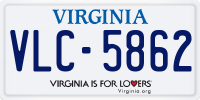 VA license plate VLC5862