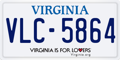 VA license plate VLC5864