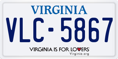 VA license plate VLC5867