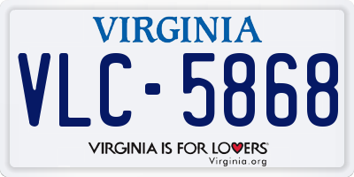 VA license plate VLC5868