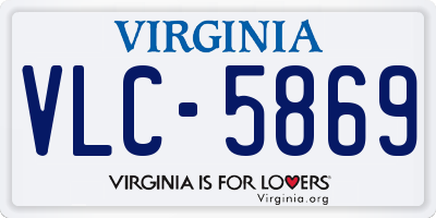 VA license plate VLC5869