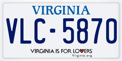 VA license plate VLC5870