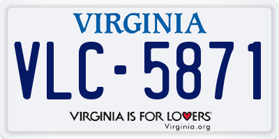 VA license plate VLC5871