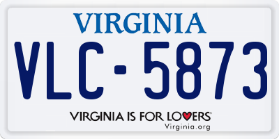 VA license plate VLC5873