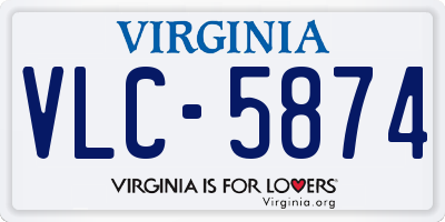 VA license plate VLC5874
