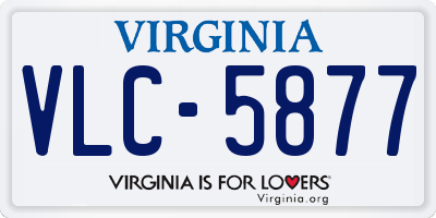 VA license plate VLC5877