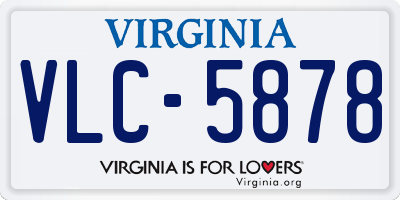 VA license plate VLC5878