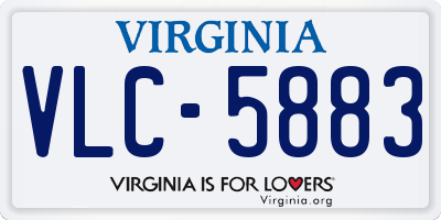 VA license plate VLC5883