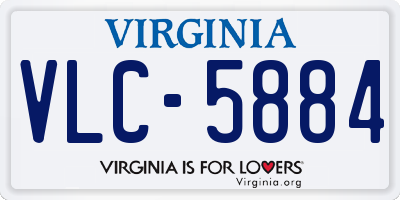 VA license plate VLC5884