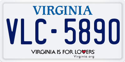 VA license plate VLC5890