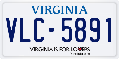 VA license plate VLC5891