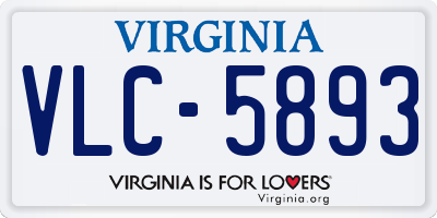 VA license plate VLC5893