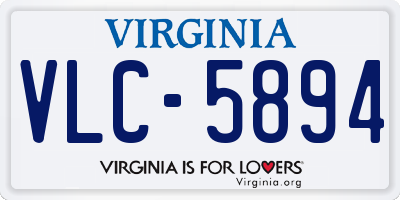 VA license plate VLC5894