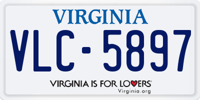 VA license plate VLC5897