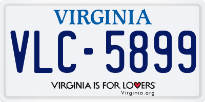 VA license plate VLC5899