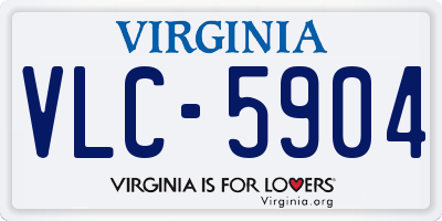 VA license plate VLC5904