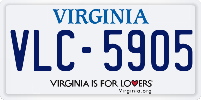 VA license plate VLC5905