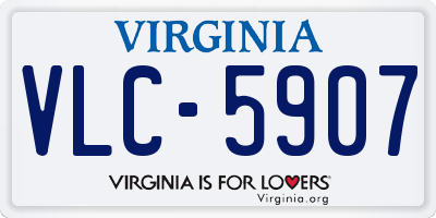 VA license plate VLC5907