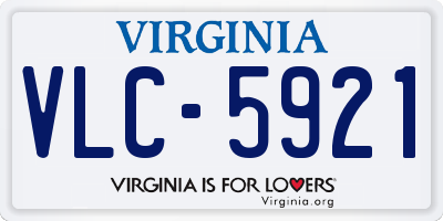 VA license plate VLC5921