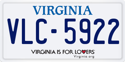 VA license plate VLC5922