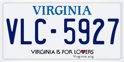 VA license plate VLC5927