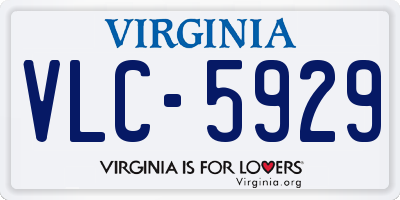VA license plate VLC5929