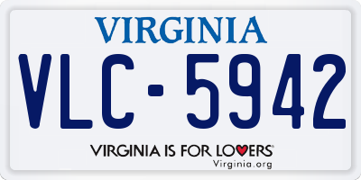VA license plate VLC5942