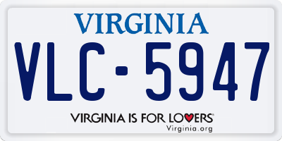 VA license plate VLC5947