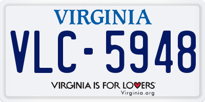 VA license plate VLC5948