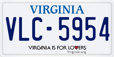 VA license plate VLC5954