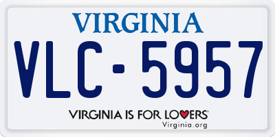 VA license plate VLC5957