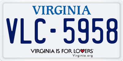 VA license plate VLC5958