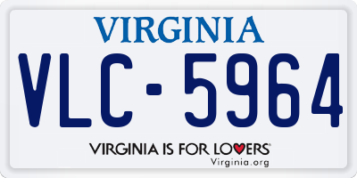 VA license plate VLC5964