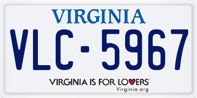 VA license plate VLC5967
