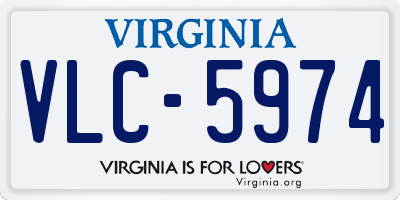 VA license plate VLC5974