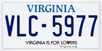 VA license plate VLC5977