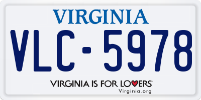 VA license plate VLC5978