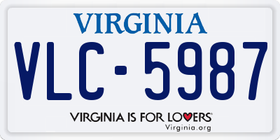 VA license plate VLC5987